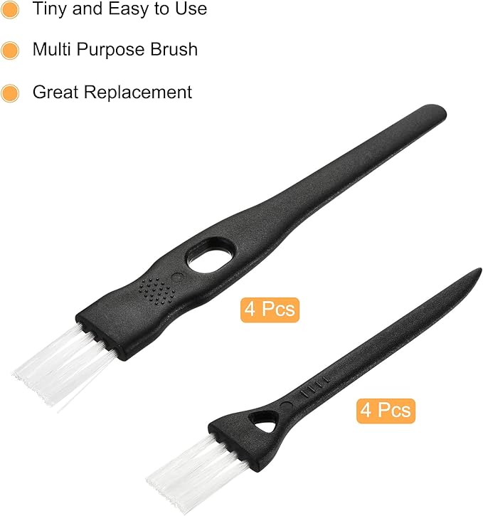 MECCANIXITY Shaver Cleaning Brush Tools with White Nylon Bristles 2 Sizes for Keyboard, Window Track, Vent Outlet, Home, Office, 8 Pack - Image 3