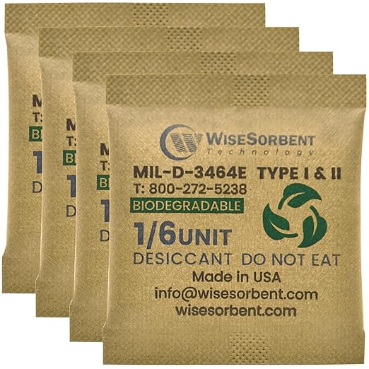 1/6U Kraft Clay Desiccants Packs for Storage - Silica Gel Packets Alternative, 6 Gram Food Safe Bentonite Clay Desiccant Bags, Military Grade Highest Moisture Absorbers [30 Pack] by Wisesorb
