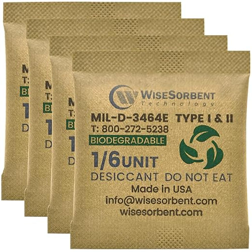1/6U Kraft Clay Desiccants Packs for Storage - Silica Gel Packets Alternative, 6 Gram Food Safe Bentonite Clay Desiccant Bags, Military Grade Highest Moisture Absorbers [30 Pack] by Wisesorb