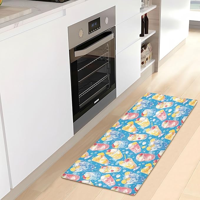 Summer Drink Cool Ice Blue Decorative mats for Bathroom Non Slip Anti-Mold Rug for Bathroom for Living Room Accessories 39x20in alfombra para ba?o - Image 6