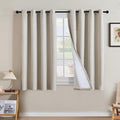 H.VERSAILTEX Linen Curtains 100% Blackout Curtains for Bedroom 54 inch Long Full Light Blocking Nature Linen Blended Window Curtains for Living Room Nickel Grommet (2 Panels, Heathered Linen) by HVERSAILTEX