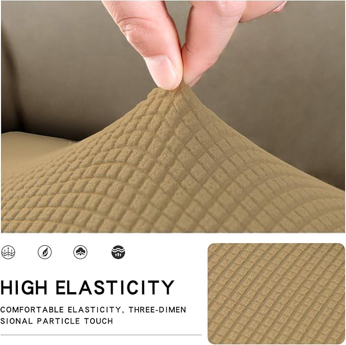 Easy-Going Stretch Cushion Cover Sofa Cushion Furniture Protector Sofa Seat Sofa slipcover Sofa Cover Soft Flexibility with Elastic Bottom(Sofa Cushion,Golden) - Image 3