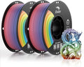 Creality 3D Printer Filament, PLA Plus Filament 1.75mm Rainbow, PLA Pro Toughness Upgraded Dimensional Accuracy +/- 0.03mm, 2 * 1KG Spool Ender PLA+ Filament for Most 3D Printer by Creality