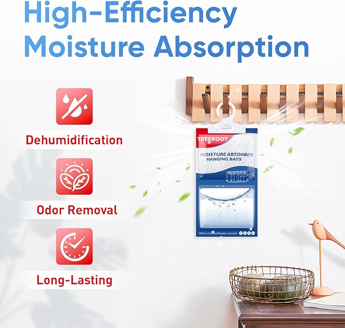 24 Pack Moisture Absorbers for Closet, 6.4OZ Hanging Closet Dehumidifier Bags, Hanging Humidity Absorber in Wardrobes, Kitchens and Bathrooms - Image 3
