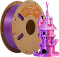 ERYONE Silk Dual Color PLA Filament 3D Printer 1.75mm +/- 0.03mm, Bicolor Filament Two Tone PLA 1KG(2.2lbs) Cardboard Spool, Orange Red&Purple by ERYONE