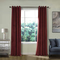 ChadMade Extra Wide Blackout Lined Premium Velvet Curtain Burgundy 120Wx72L Inch (1 Panel), Eyelet Grommet for Livingroom Bedroom Theater Studio, Leon Collection by ChadMade