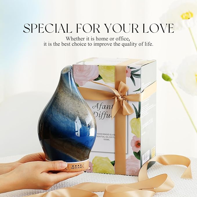 Porseme 150ml Essential Oil Diffuser Glass Color Changing Aroma Air Diffusers Aromatherapy Ultrasonic Cool Mist Humidifier 6 Running Hours Waterless Auto-Off for Sleeping Yoga Office Spa (Galaxy) - Image 6