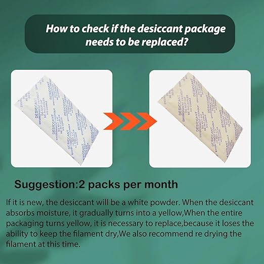 3D Printer AMS Filament Desiccant Pack for Bambu Lab P1S P1P X1 X1C AMS Other Filament Boxes, Moisture Absorber for PLA PETG ABS TPU Filaments, Keep Filaments Dry and Printing Smoothly - Image 7