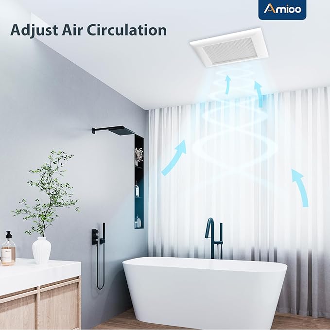 Amico Bathroom Exhaust Fan, 1.0 Sones, 110 CFM, Low Noise, Household Bath Ventilation Fans, Ceiling Mounted, No Attic Access Needed, Easy to Install- ETL & FCC Certified - Image 5