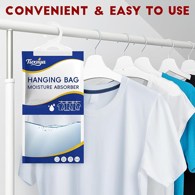 30 Pack Moisture Absorbers Packets,Hanging Closet Dehumidifier Bags,Humidity Packs, Desiccant,Moisture Absorbing Bags for Closet,Wardrobes,Bedrooms, Bathrooms(Net Wt. 230g/Pack) - Image 6