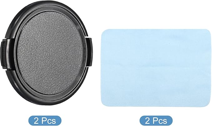 PATIKIL Camera Lens Cap, 2 Pack Sides Pinch Front Lens Cover with Microfiber Cleaning Cloth for 58mm Thread Universal DSLR Lenses for Nikon, for Fujifilm, for Pentax, for Leica - Image 3