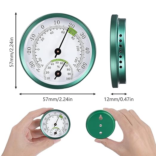 Mini Indoor Thermometer Hygrometer, 2 in 1 Temperature Humidity Meter No Battery Required Mini Wall Hanging Thin Temperature Humidity Monitor Gauge - Image 2