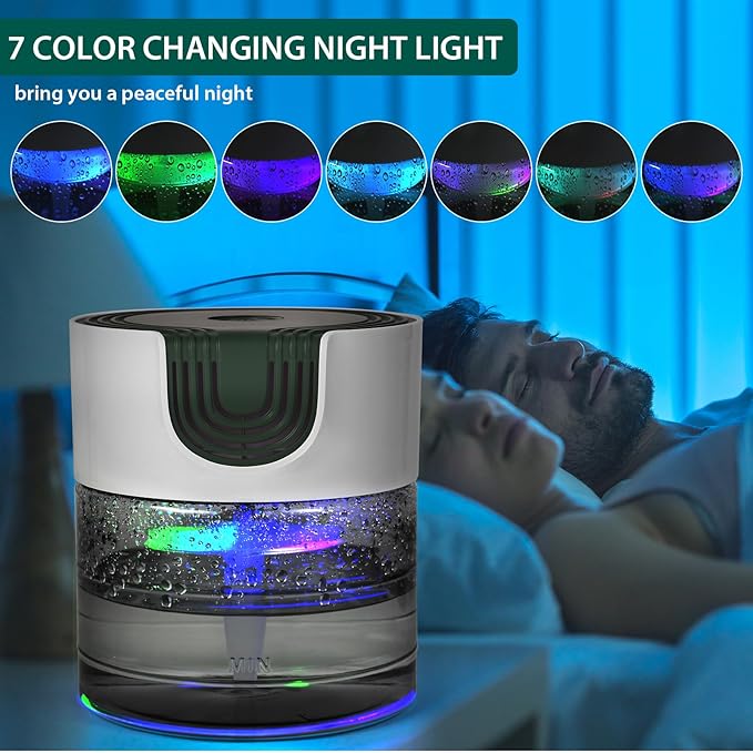 Water Air Purifiers for Home, Quiet Variable Speed Water Based Air Purifier with 7 Color Night Light, Air Washer Humidifier for Home, Bedroom, Office, Pet Odors - Image 4