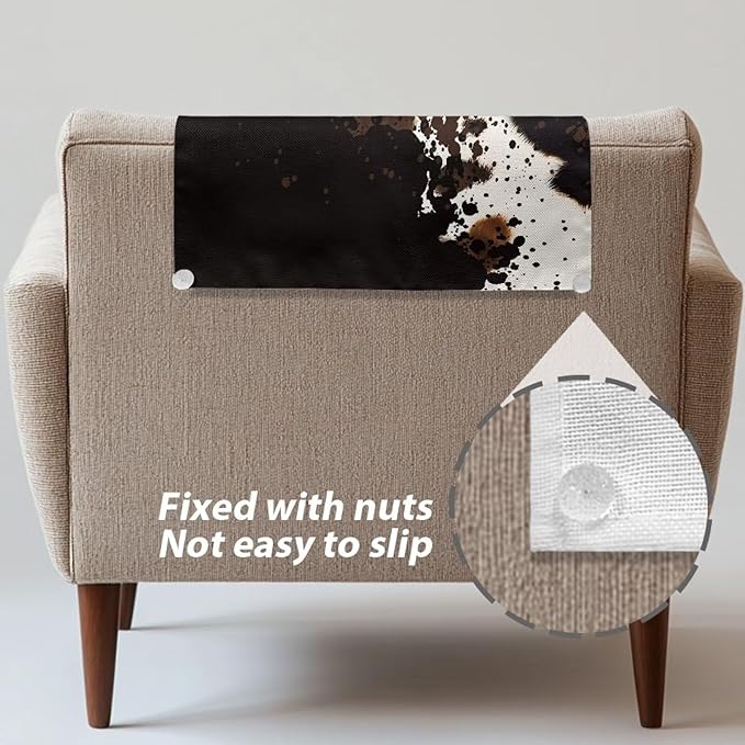 Cowhide Print Slipcovers for Couches and Sofas Headrest Recliner Protector Vintage Furniture Protectors Non-Slip Cover Easy to Clean - Image 5