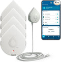 Moen Flo Smart Water Leak Detector, White, 4-Pack 920-005 + 2-Pack 6-Foot Leak Sensing Cable by Moen