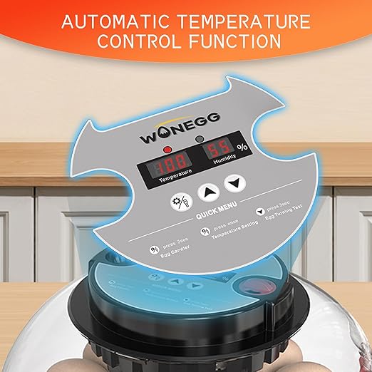 12 Egg Incubator for Hatching Eggs, Automatic Turner with Digital Temperature Humidity Control, 360° Clear View Lid, Auto Water Refill & Built-in Candler for Chicken Duck Quail Birds - Image 3