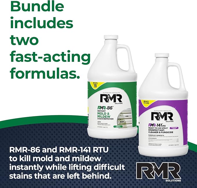 RMR Brands DIY Mold Remover Bundle - Complete Mold Killer & Stain Remover Bundle - Mold and Mildew Prevention Kit, Disinfectant Spray, Includes 2-1 Gallon Bottles - Image 3