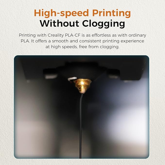 Creality PLA Carbon Fiber Filament 1.75mm, Hyper PLA-CF 3D Printer Filament with Matte Finish for 50-300mm/s High-Speed Printing, Dimensional Accuracy +/-0.03mm - Image 4