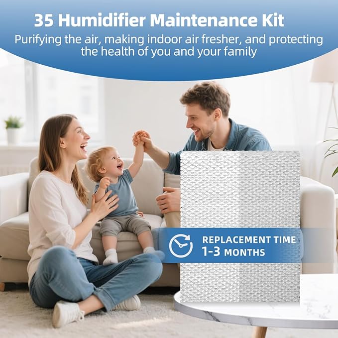 35 Humidifier Water Panel Evaporator Replacement Compatible with Aprilaire H635EZ1A 4839 Kit Filter or 560 568 600 700 760 768 350 360 10" x 13" x 1.75" 2-Pack - Image 7