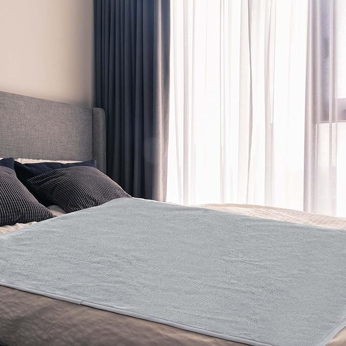 1 Pcs Couples Waterproof Mat Lover Reusable Stainproof Blanket Quiet Easy Use Mattress Protector for Adult Multi Functional Bed Sheet Couple Pleasure Comfort (50 x 60 in,Grey) by Fanfanwin