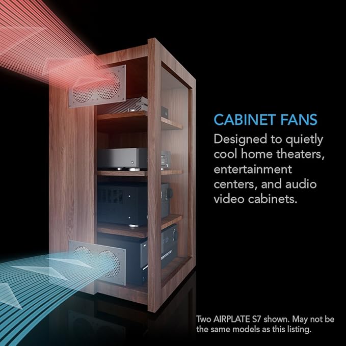 AC Infinity AIRPLATE S5, Quiet Cooling Fan System 8" with Speed Control, for Home Theater AV Cabinets - Image 2