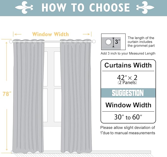 ChrisDowa Blackout Curtains 78 inches Long for Bedroom - 2 Panels Set Grommet Thermal Insulated Room Darkening Curtains for Living Room (Dark Grey, 42 x 78 Inch) - Image 5