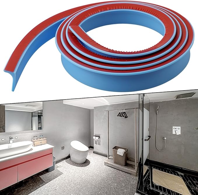 Shower Water Retention Strip - Silicone Multi-Color Water Containment - Fits Various Shower Areas for Bathroom Use(Blue 200cm) - Image 5