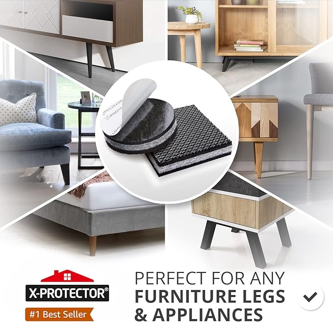Non Slip Furniture Pads X-PROTECTOR - 16 pcs 2" - Premium Furniture Grippers! Rubber Feet Hardwood Floor Protectors for Furniture Legs - Couch Stoppers - Keep Your Furniture in Place Forever! - Image 2