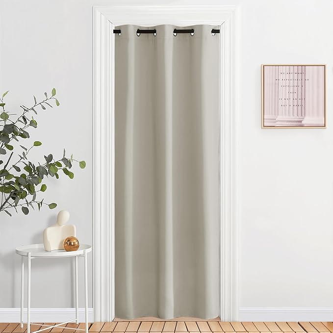 NICETOWN Natural Door Curtain for Doorway Privacy, 80 Inch Length, Room Divider Cover, Blackout Temporary Insulated Closet Panel for Bedroom (1 Panel, 2.8ft Wide) by NICETOWN