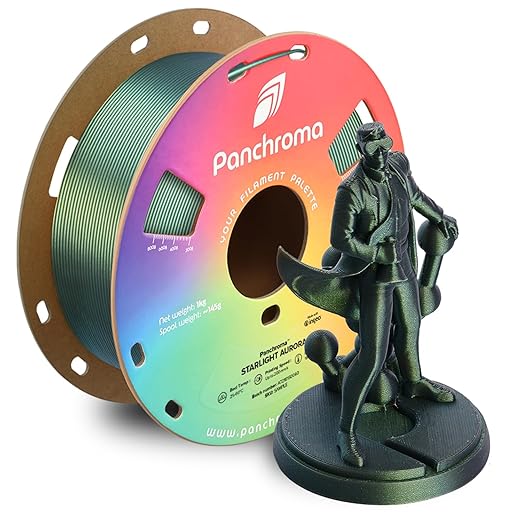 Polymaker Panchroma Green Color Changing PLA, 1.75mm, 1KG, Glitter Starlight Aurora 3D Printer Filament, Hides Layer Lines, Easy to Print, Tangle Free, AMS Compatible, Works with Most FDM Printers by Polymaker