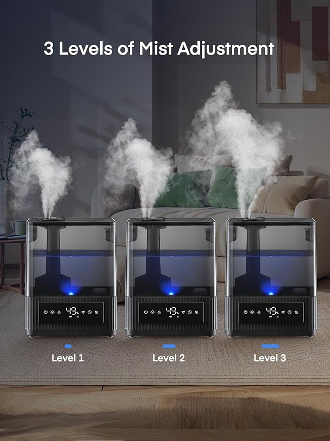 FOHERE Smart Humidifier for Bedroom, 6L Quiet Warm Cool Mist Humidifier with 60H Runtime, Aroma Diffuser, Sleep Mode, 12H Timer, Ultrasonic Top Fill Humidifiers for Home, Baby, Plants, Office - Image 9