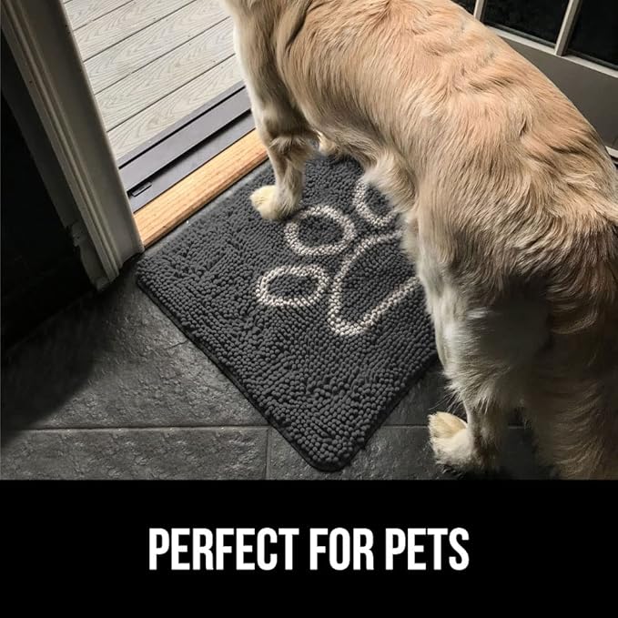 GORILLA GRIP SOAKSTOPPER Dog Door Mat, Machine Washable Rug Absorbent Doormat Captures Moisture Mud Dirt, Quick Dry Soft Chenille Entryway Rugs Indoor Entrance Mats for Dog Paws, 24x17 Charcoal - Image 6