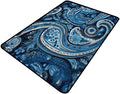 Blue Paisley Design Printing Washable Runner Rug - Fade, Flame, Quick Dry, Stain Resistant Area Carpet for Living Room Bedroom, 60 x 96 Inch by Snarena
