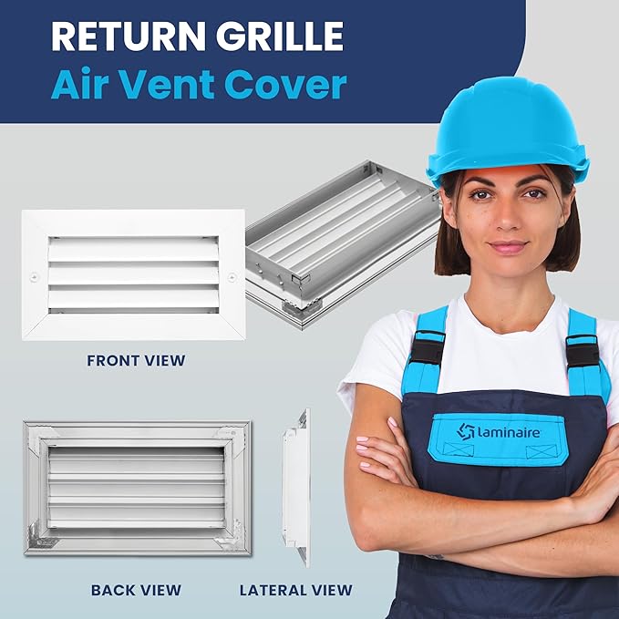 8x4 Inch (Duct Opening) Air Return Vent Cover Decorative – Premium Aluminum AC Vent Cover for Ceiling & Wall, Rustproof Grille, Ideal for Home HVAC Grille, Durable & Easy to Install by ACLAMINAIRE - Image 2