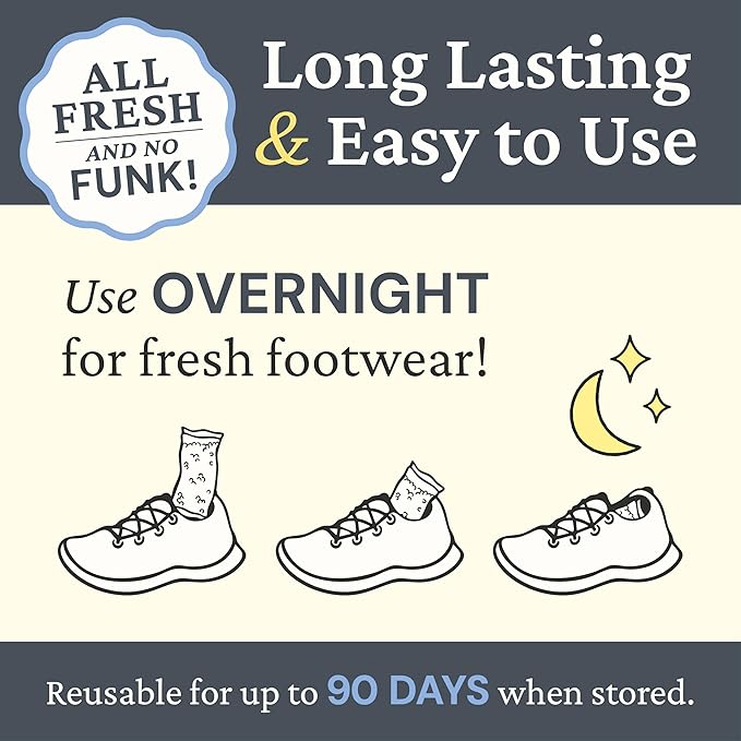 Fresh Wave Shoe Deodorizer, 1 Pack (2 Count) – Natural & Safe Shoe Freshener for All Types of Shoes, Long-Lasting and Reusable, Odor Eliminator for Strong Odor, Easy-to-Use Shoe Smell Remover - Image 5