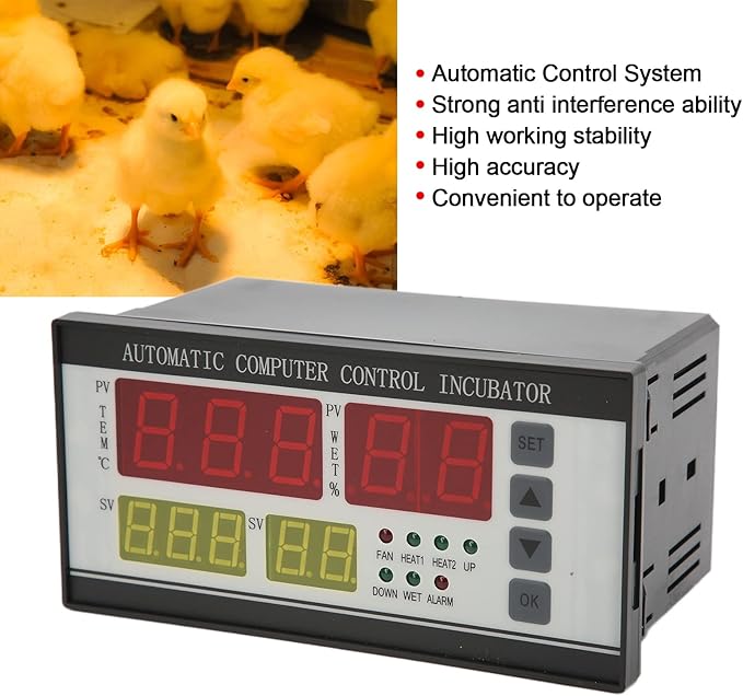 Egg Incubator Temperature Controller Thermostat, 110V Automatic Control System Egg Incubator Temperature Humidity Sensor Controller - Image 6