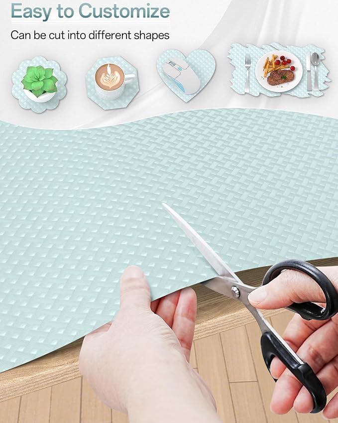 Shelf and Drawer Liner for Kitchen Cabinet, Non-Adhesive 18in x 120in Waterproof Contact Paper Refrigerator Liners Thickened Durable EVA Material Non Slip Mat for Dresser Cupboard Pantry Protector - Image 6
