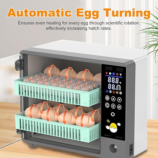 24 Egg Incubator, Automatic Egg Turner Hatching Machine with Candling Light Auto Water & Automatic Temperature & Humidity Control | Adjustable Egg Tray for Chicken Duck Quail Pigeon - Image 3