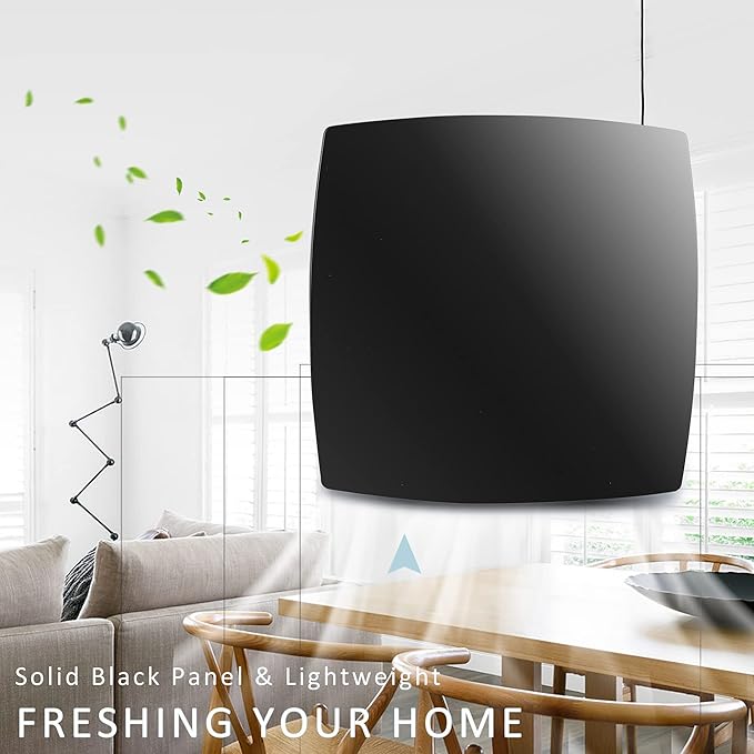 4in Black Bathroom Exhaust Fan for Window, 55CFM IPX4 ABS Plug-in Extractor Fan Attic Fan w/Anti-Backflow Damper for Toilet, Office, Kitchen, Garage (US Cord) - Image 6