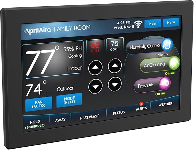 AprilAire 8920W Wi-Fi Programmable Color Touchscreen Thermostat with IAQ Control; Amazon Alexa and Google Assistant Compatible by AprilAire