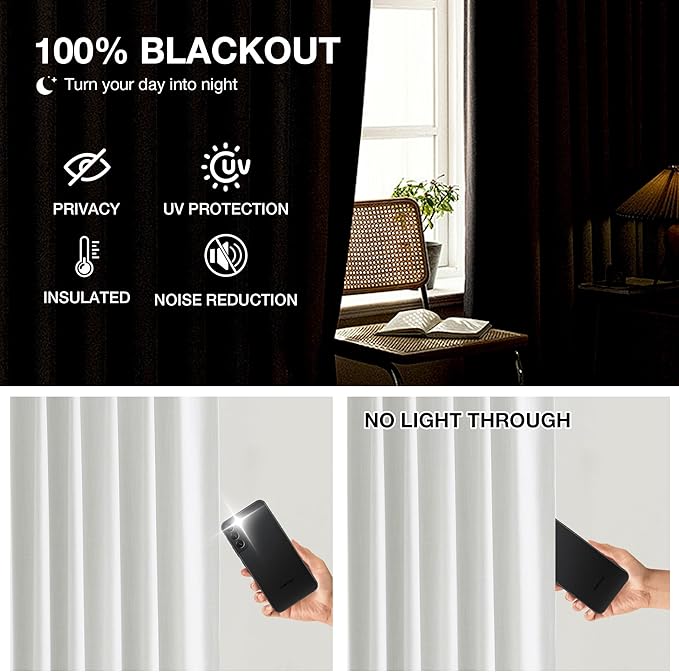Kayne Studio White Pinch Pleated Full Blackout Curtains, Thermal Insulated Soundproof Back Tab Room Darkening Drapes, 90 Inch Window Curtain Panels withHooks for Living Room/Bedroom(2 Panels, 40"x90") - Image 4