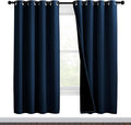NICETOWN Moroccan Blue Full Shade Curtain Panels, Pair of Thermal Insulated & Energy Efficiency Blackout Drapes for Living Room Windows, Lined Silky Performance Window Dressing (46" Wide x 72" Long) by NICETOWN