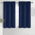 DWCN Kitchen Curtains for Small Windows 45 inch Long 2 Panels Set, Navy Blackout Room Darkening Short Drapes for Bedroom, Rod Pocket Thermal Insulated Window Treatment (W38 x L45 Inch, Navy Blue) by DWCN