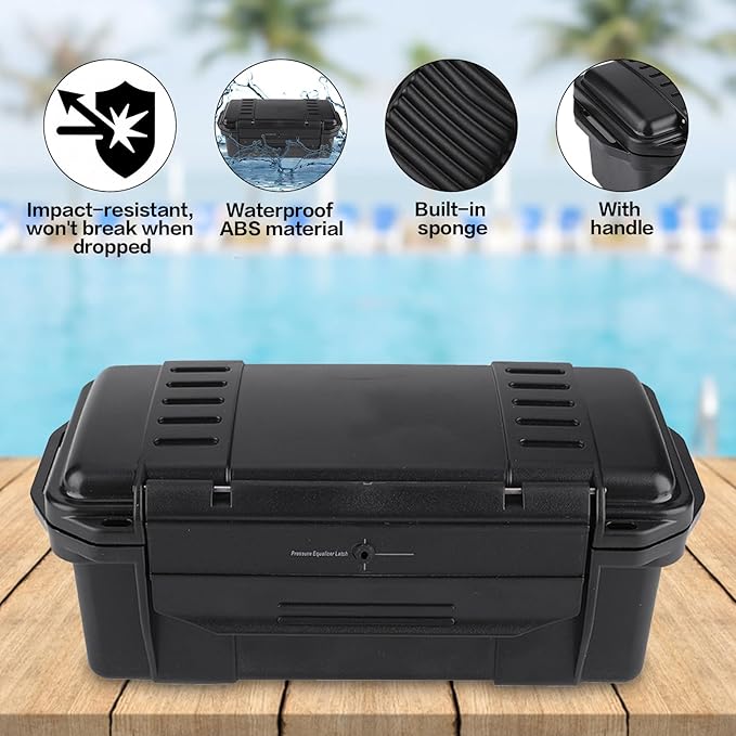 Gonetre Waterproof Shockproof Storage Case, Outdoor Sealed Box for Small and Miniature Electronic Devices, Professional Use for Equipment, ABS Material, Black, 1 Pack (Type C waterproof - Image 3