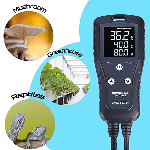 DIGITEN Humidity Controller DHC101 Digital Humidistat Pre Wired Outlet Reptile Humidity Controller for Grow Tent Mushroom Greenhouse Homebrew Fermentation Humidifier Dehumidifier - Image 7