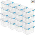 Sterilite 16-Pack Gasket Box, Weather-Resistant Storage Bins with Latching Lids, 54 Quart - Heavy-Duty Organizing Containers for Closet, Bathroom, and Office by Sterilite