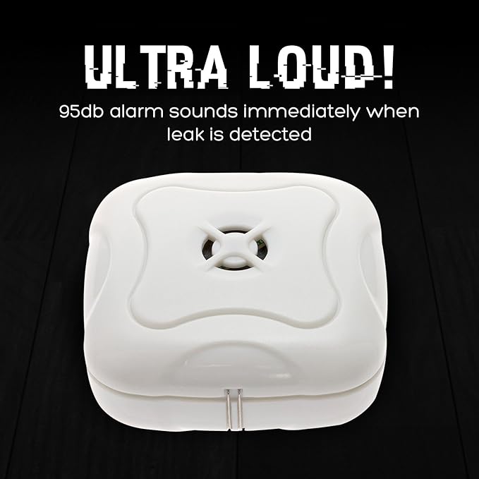 8 Pack Water Leak Detector - 95 dB Flood Detection Alarm Sensor for Bathrooms, Basements, Laundry Rooms, Garages, Attics and Kitchens by Mindful Design (White) - Image 3
