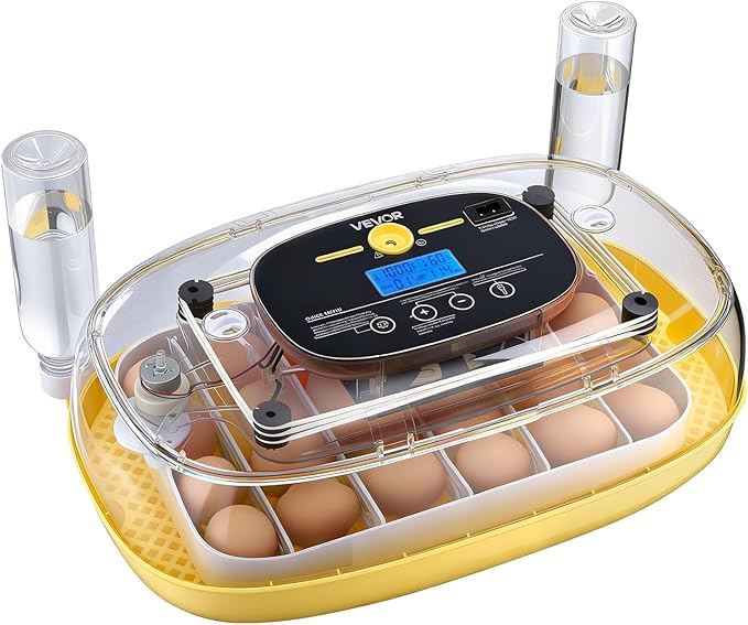 VEVOR 24 Egg Incubator, Automatic Egg Turner with LED Candler, Temperature & Humidity Control, 360° View Clear Window, Auto Water Refill, Poultry Eggs Incubators for Hatching Chicks Ducks Goose Quail by VEVOR