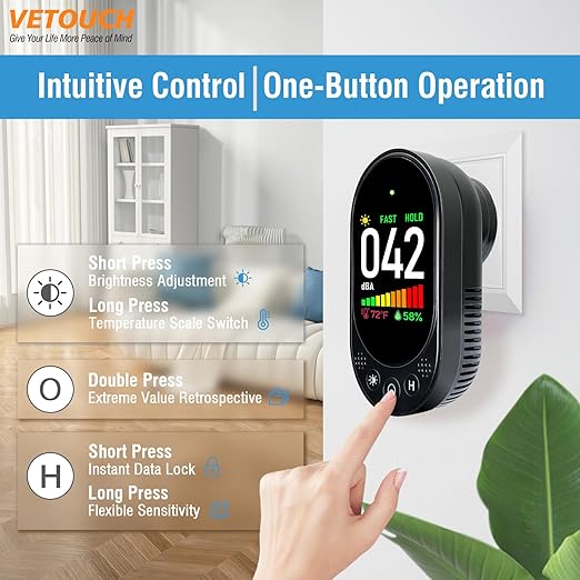 Portable Plug-In Noise Detector, 3-In-1, Temperature/Humidity Simultaneous Monitoring, High-Definition Large Screen Accurate Data Reading, Intelligent Graded Alarm, Suitable For Various Venues - Image 5