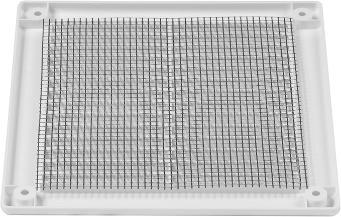 2-Pack 6" x 6" (Outer Size) Square Air Vent Cover – White Plastic Vent Deflector - Screen Mesh, Surface Mount Wall Ceiling – Cold Air Return Soffit Air Vent Cover - Register Indoor Outdoor - Image 9
